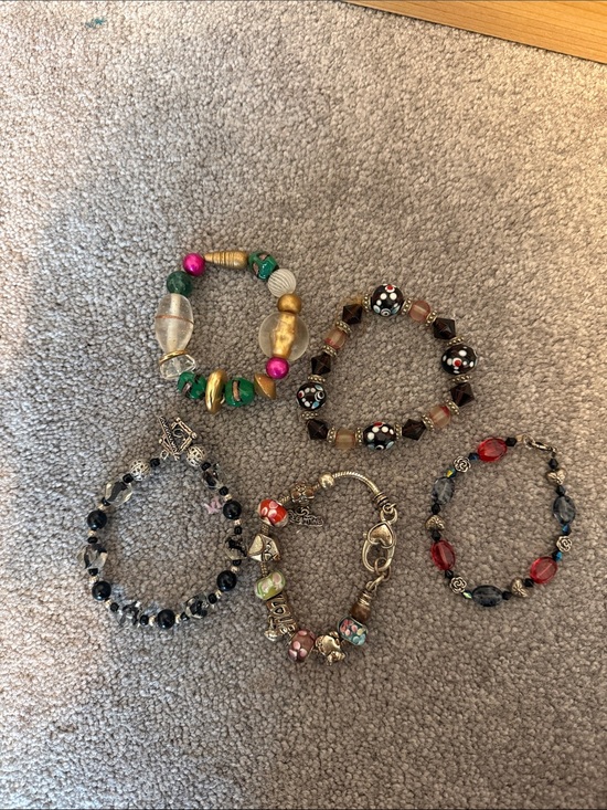 Hand Crafted Jewelry - Multicolor Beaded Women's Bracelet bundle 5